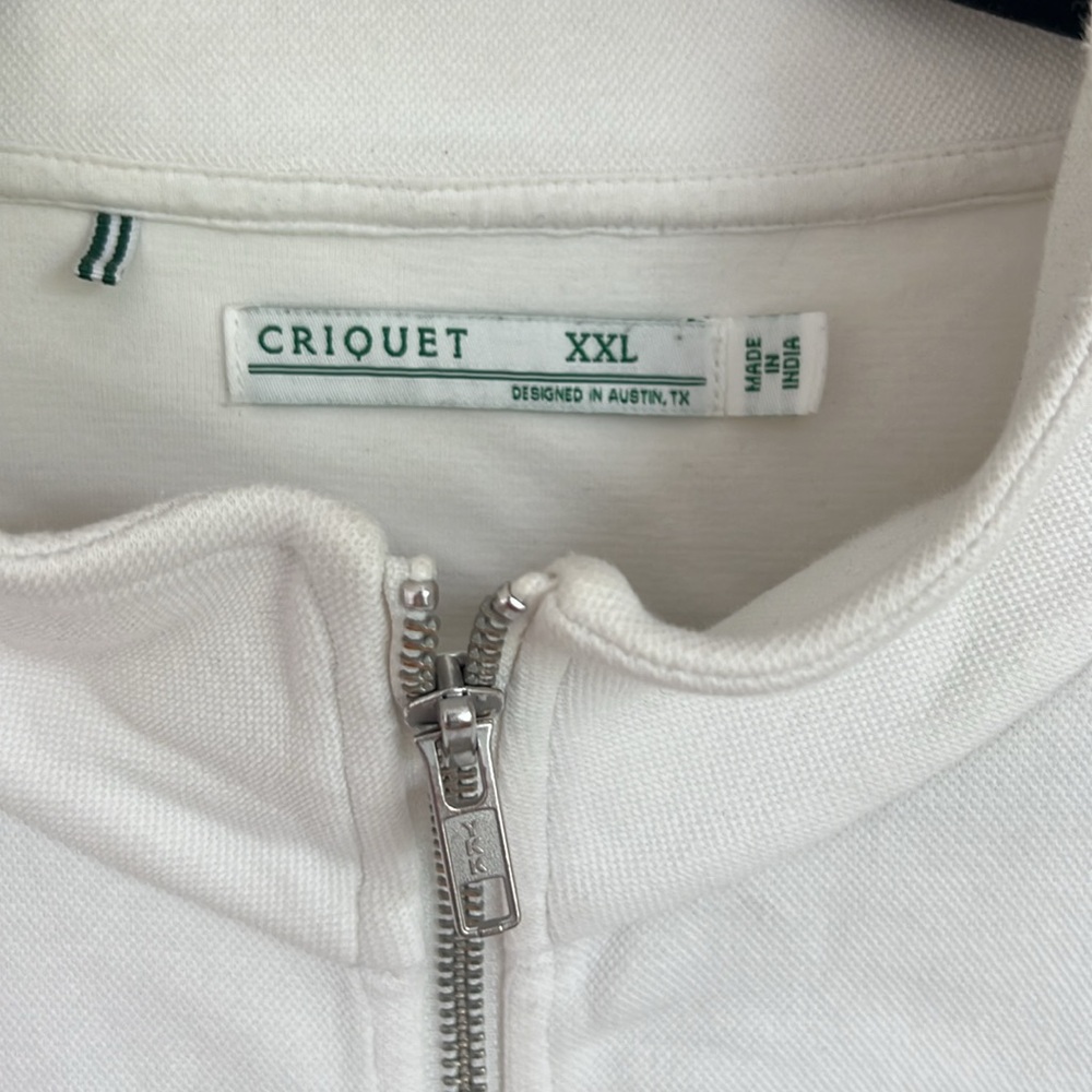 🛍️ Criquet Performance Men’s XXL Cream Full Zip Jacket Golf Knit Stretch - Picture 2 of 4